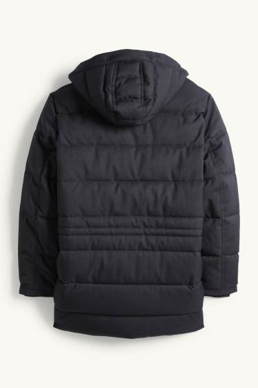 Home - Parca embuatada amb caputxa - repel·lent a l’aigua - blau fosc