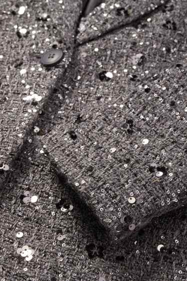 Dona - Blazer de bucle - regular fit - efecte brillant - platejat