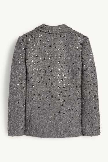 Dona - Blazer de bucle - regular fit - efecte brillant - platejat