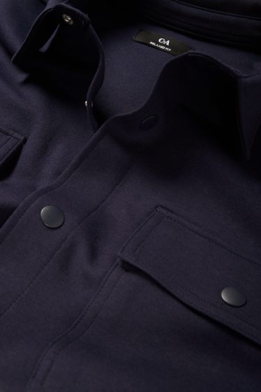 Hommes - Veste-chemise - relaxed fit - col kent - bleu foncé