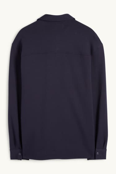 Hommes - Veste-chemise - relaxed fit - col kent - bleu foncé