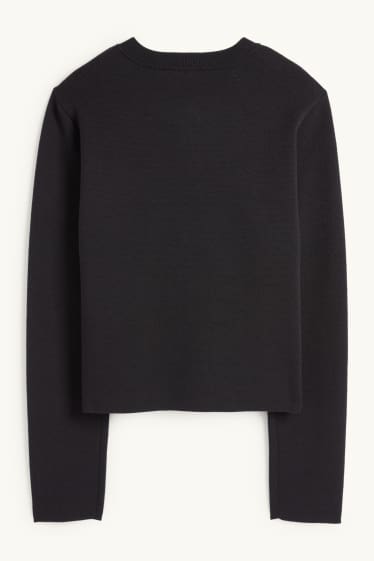 Femei - Cardigan tricotat - negru