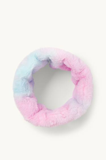 Kinder Mädchen - Loop Schal - gemustert - rosa