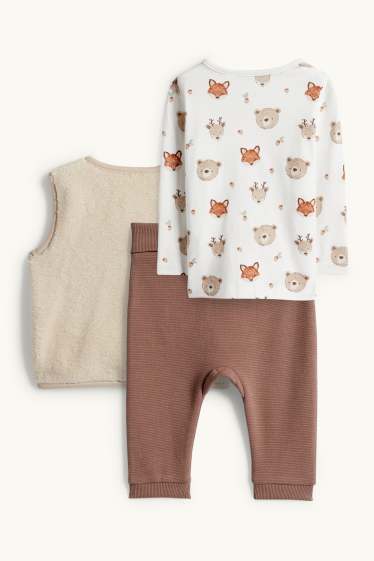 Baby Jungen - Wildtiere - Baby-Outfit - 3 teilig - braun