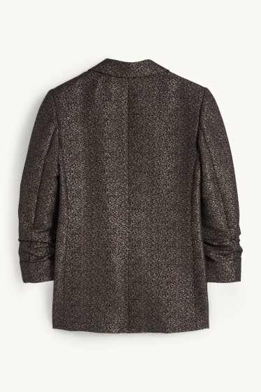 Dona - Blazer formal - regular fit - brillant - estampat de lleopard - negre