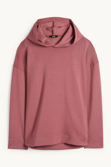 Donna - Felpa con cappuccio - bordeaux
