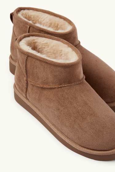 Femmes - Ankle Boots - faux suède - marron clair