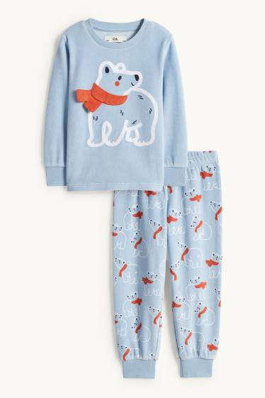 Children Boys - Polar bear - winter pyjamas - 2 piece - light blue