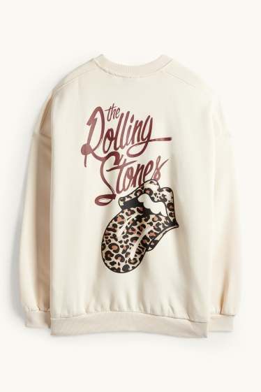 Damen - Sweatshirt - Rolling Stones - hellbeige