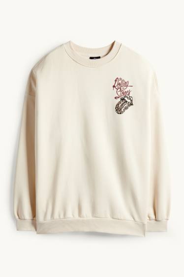 Damen - Sweatshirt - Rolling Stones - hellbeige