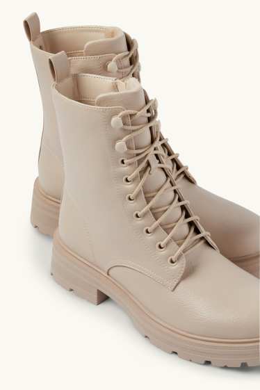 Femmes - Ankle Boots - matière synthétique - beige clair