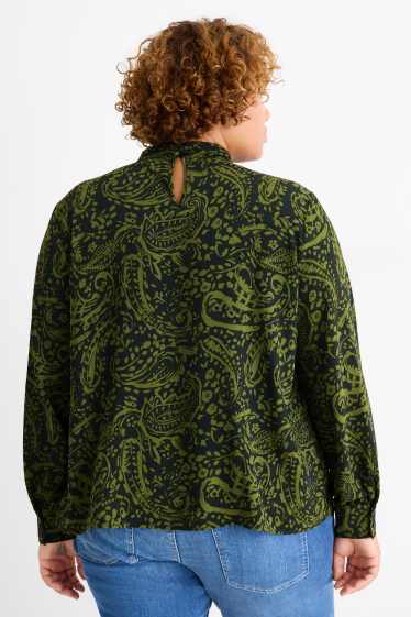 Dámské - Halenka - se vzorem - tmavozelená