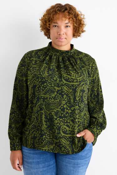 Dámské - Halenka - se vzorem - tmavozelená