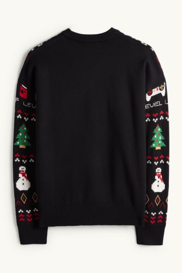 Kinderen: jongens - Gaming - kersttrui - zwart