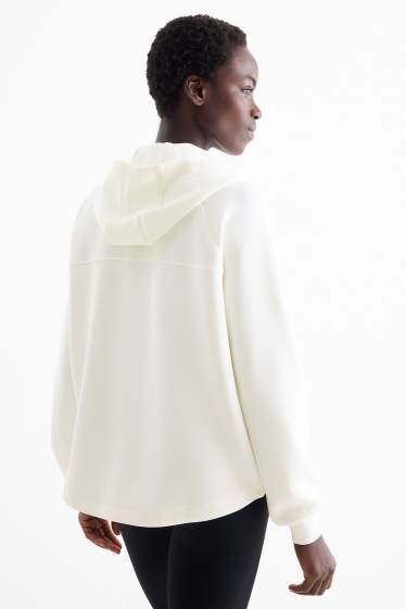 Dona - Dessuadora esportiva amb caputxa - ioga - blanc trencat