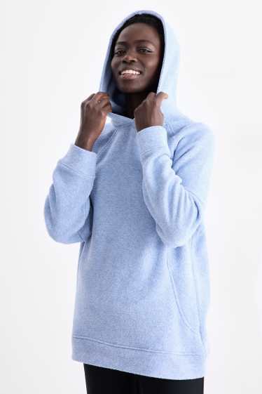 Femmes - Pull à capuche en éponge - bleu clair