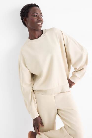 Damen - Sport-Sweatshirt - Yoga - hellbeige