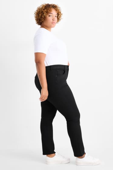 Femei - Pantaloni de stofă - talie înaltă - slim fit - negru