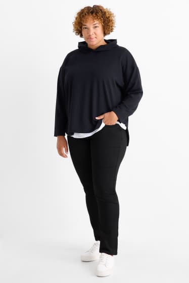 Femei - Pantaloni de stofă - talie înaltă - slim fit - negru