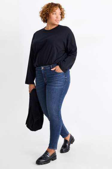 Femei - Skinny jeans - talie medie - jeans modelatori - LYCRA® - denim-albastru închis