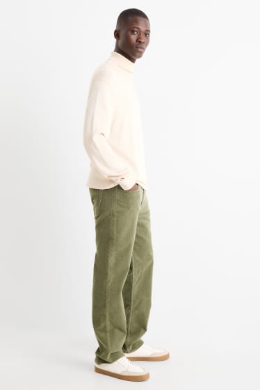 Heren - Corduroy broek - regular fit - groen