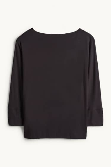 Damen - Langarmshirt - Regular Fit - schwarz