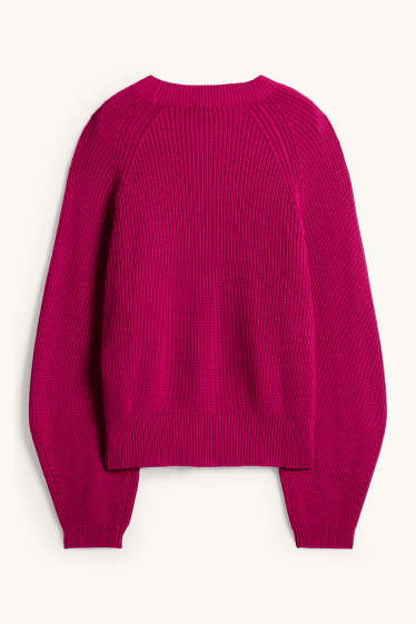Women - Jumper - ribbed - pink