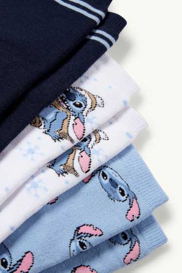 Kinder Mädchen - Multipack 3er - Lilo & Stitch - warme Socken mit Motiv - dunkelblau