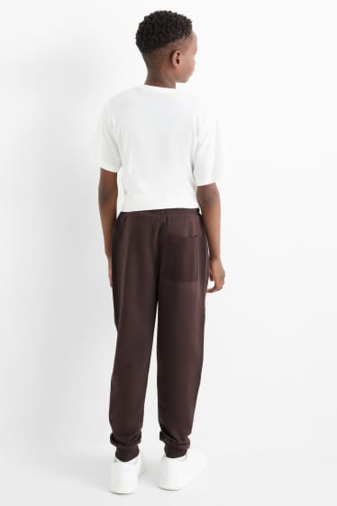 Kinderen: jongens - Set van 2 - joggingbroek - donkerbruin