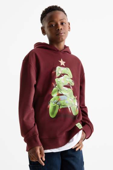 Kinderen: jongens - Gaming - hoodie voor de kerst - bordeaux