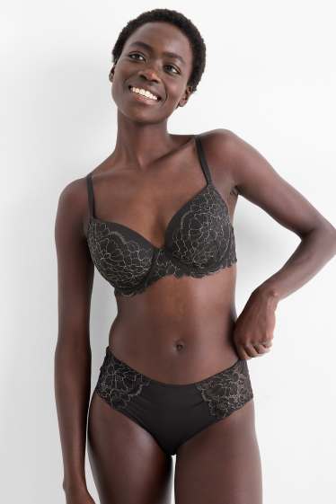 Women - Underwire bra - FULL COVERAGE - padded - black