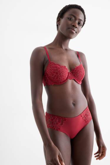 Femmes - Soutien-gorge avec armatures - DEMI - ampliforme - rouge foncé