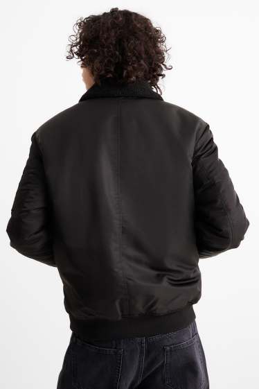 Hommes - Blouson aviateur - doublé - noir