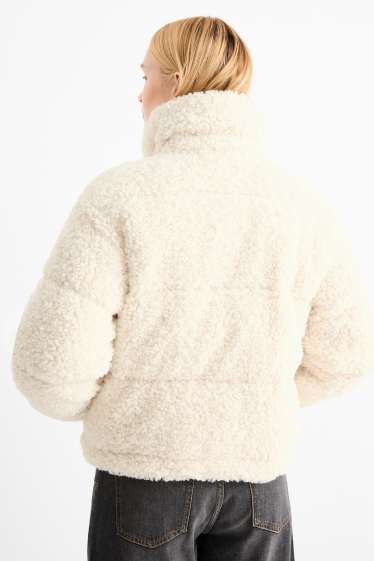 Damen - Teddy-Steppjacke - cremeweiß