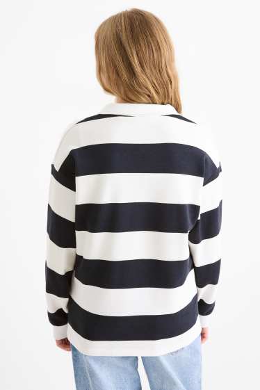 Nena - Cinnamoroll - polo de mànigues llargues - de ratlles - blanc/negre