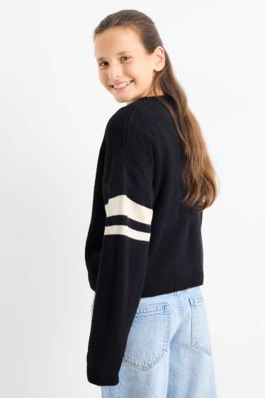 Enfants filles - New York - pull - bleu foncé