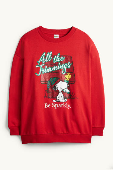 Femmes - Sweat de Noël - Peanuts - rouge