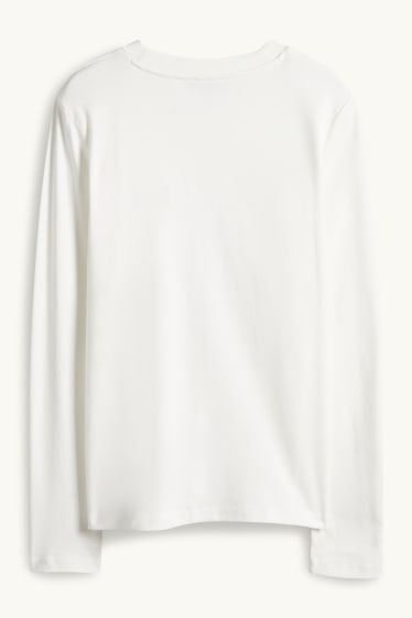 Femei - Tricou cu mânecă lungă - regular fit - alb