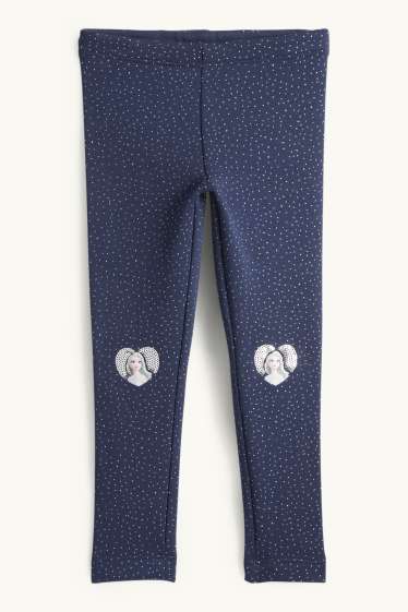 Enfants filles - La Reine des Neiges - leggings chauds - bleu foncé