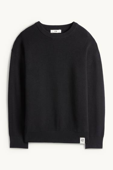 Nen - Jersei - de canalé - negre