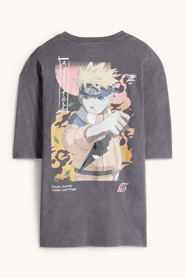 Home - Samarreta de mànigues curtes - oversized - Naruto - gris fosc