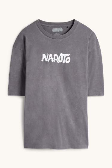 Home - Samarreta de mànigues curtes - oversized - Naruto - gris fosc