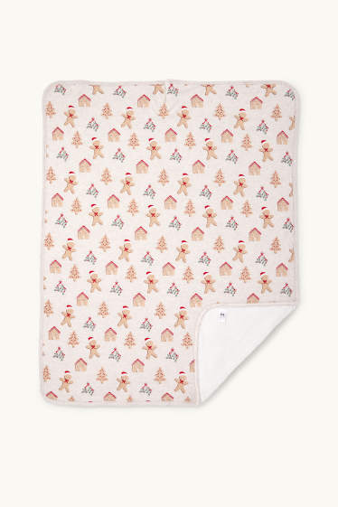 Unisex - Pan di zenzero - copertina natalizia per neonati - 100 x 80 cm - bianco crema