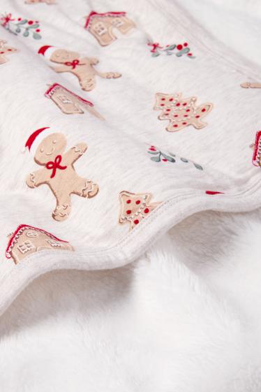 Unisex - Pan di zenzero - copertina natalizia per neonati - 100 x 80 cm - bianco crema