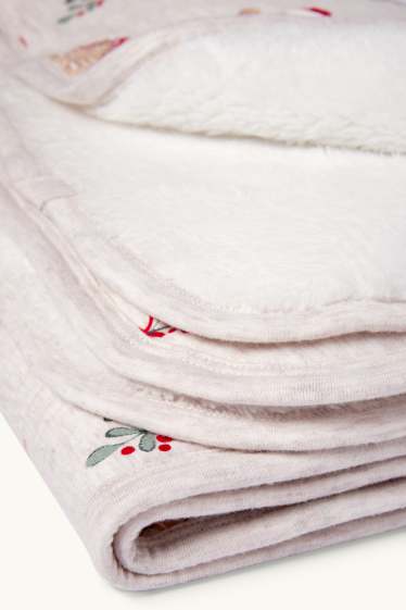 Unisex - Pan di zenzero - copertina natalizia per neonati - 100 x 80 cm - bianco crema