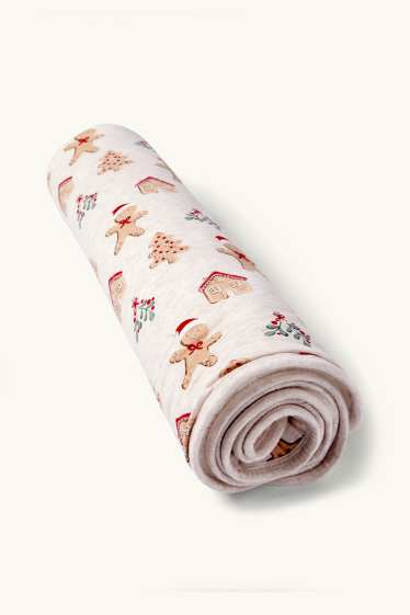 Unisex - Pan di zenzero - copertina natalizia per neonati - 100 x 80 cm - bianco crema