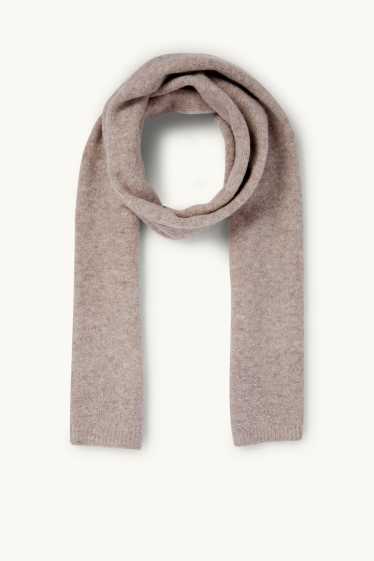 Dames - Sjaal met strass-steentjes - beige-mix