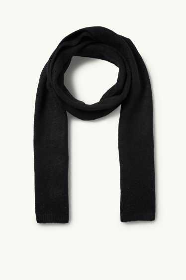 Dames - Sjaal met strass-steentjes - zwart