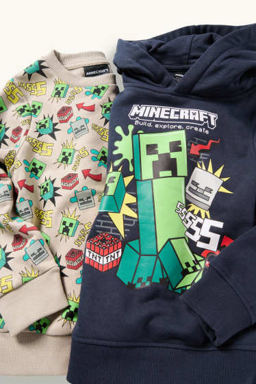 Kinder Buben - Multipack 2er - Minecraft - Hoodie und Sweatshirt - dunkelblau