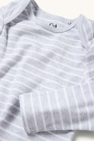 Unisexe - Body bébé - à rayures - gris clair